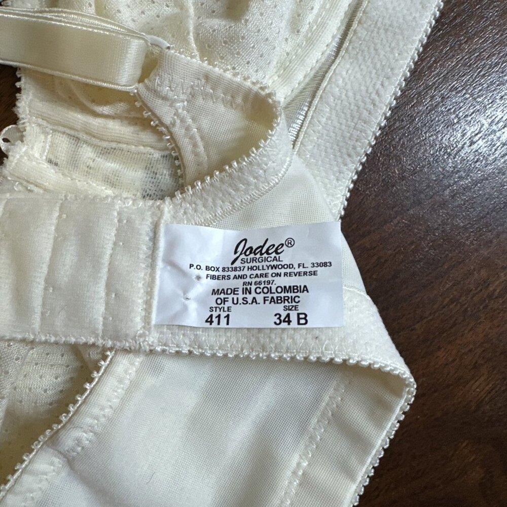 New NWT Jodee Cool Max Mastectomy Bra In Ivory Size 34B - Picture 5 of 5
